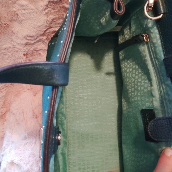 STUNNING! Kate Spade,Shoulder Bag/Crossbody.Beautiful Deep Teal Suede - Picture 6 of 10